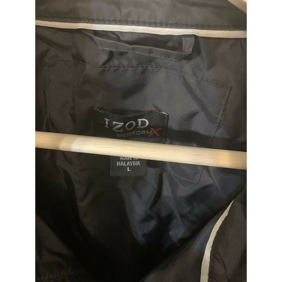 Izod Perform X Windbreaker Men’s Sz L Black - Picture 2 of 8